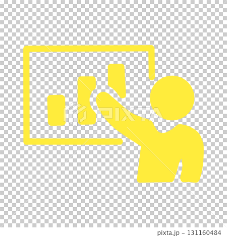 Presentation icon with graph Presentation icon with graph 131160484