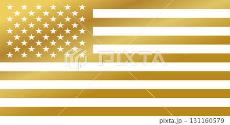 Gold American Flag Design with Gradient Stripes. Gold American Flag Design with Gradient Stripes. 131160579