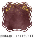 水彩絵の具で描いたような手描き風の夜空と星のベクターフレーム素材 131160711
