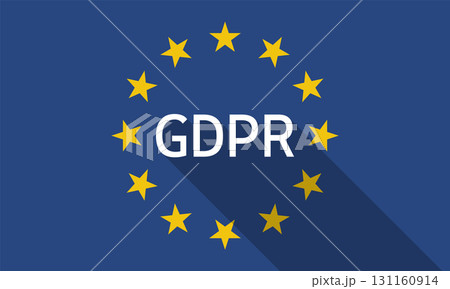 GDPR Compliance with Long Shadow on the European Union Flag. 131160914
