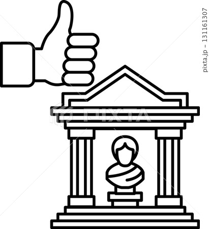 A thumbs up is given to a building with a statue of a woman in the middle A thumbs up is given to a building with a statue of a woman in the middle 131161307