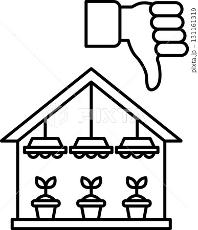 A house with three plants hanging from the ceiling A house with three plants hanging from the ceiling 131161319