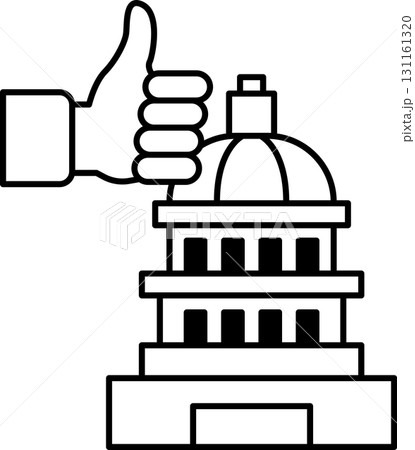 A thumbs up is given to a building that is the Capitol building 131161320