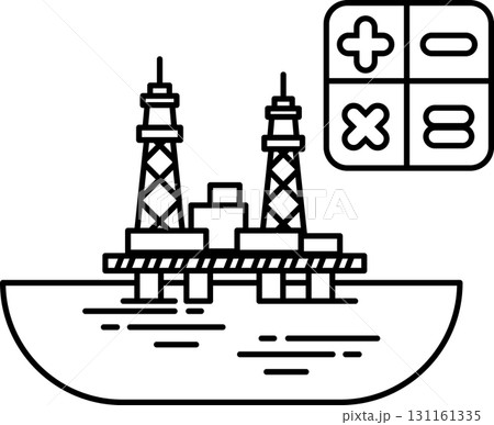 A black and white drawing of a ship with a large number 8 on the right side A black and white drawing of a ship with a large number 8 on the right side 131161335