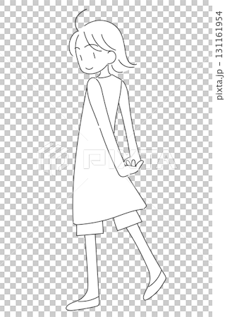 笑顔で振り返る女の子のイラスト 131161954