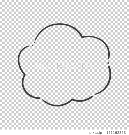 手書きの湯気や雲のようなふわふわな形 - シンプルでおしゃれな吹き出しやフレームなどの装飾素材 131162238