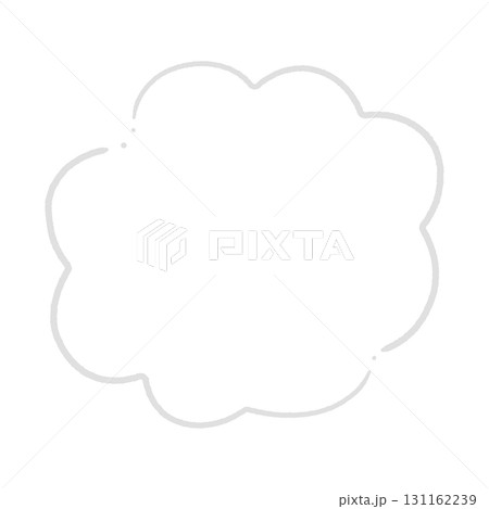 手書きの湯気や雲のようなふわふわな形 - シンプルでおしゃれな吹き出しやフレームなどの装飾素材 131162239
