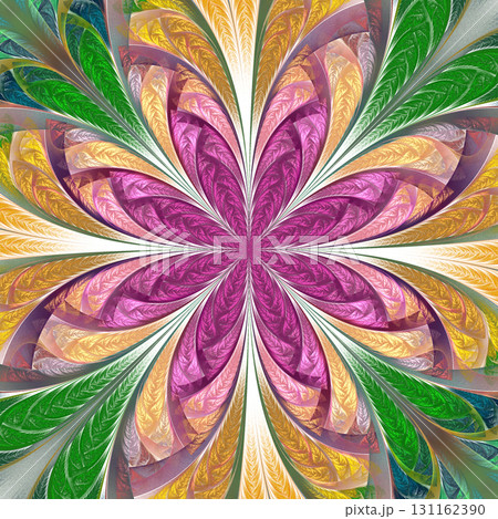 Beautiful multicolored fractal flower. Collection - frosty pattern. You can use it for invitations, notebook covers, phone case, postcards, cards, wallpapers. Artwork for creative design, art. Beautiful multicolored fractal flower. Collection - frosty pattern. You can use it for invitations, notebook covers, phone case, postcards, cards, wallpapers. Artwork for creative design, art. 131162390