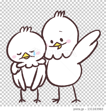 Illustration of a comforting white bird Illustration of a comforting white bird 131163983