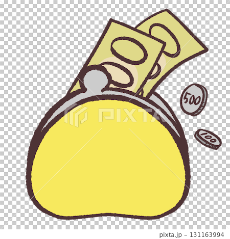 錢從錢包裡溢出的插圖 錢從錢包裡溢出的插圖 131163994