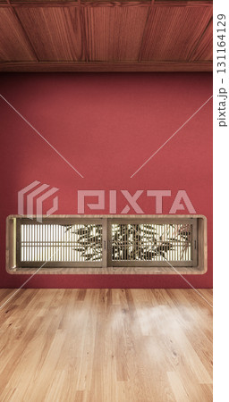 Red valentines room japanese traditional style. 3D rendering 131164129