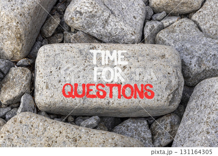 Time for questions symbol. Concept words Time for questions on beautiful grey stone. Beautiful grey stones background. Business time for questions concept. Copy space. Time for questions symbol. Concept words Time for questions on beautiful grey stone. Beautiful grey stones background. Business time for questions concept. Copy space. 131164305