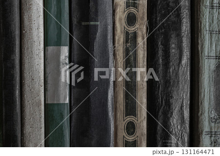 Very old and dusty book side covers background surface Very old and dusty book side covers background surface 131164471