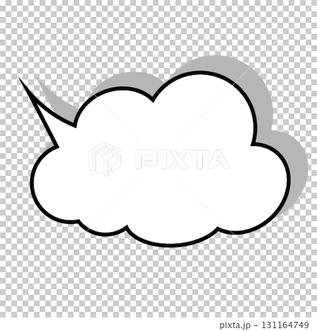 シンプルな吹き出しのイラスト もこもこ シンプルな吹き出しのイラスト もこもこ 131164749