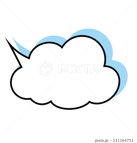 シンプルな吹き出しのイラスト　もこもこ 131164751