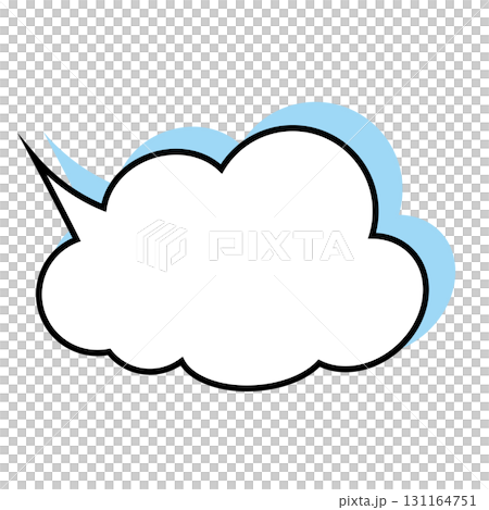 シンプルな吹き出しのイラスト　もこもこ 131164751