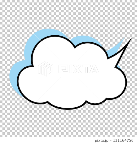 シンプルな吹き出しのイラスト　もこもこ 131164756