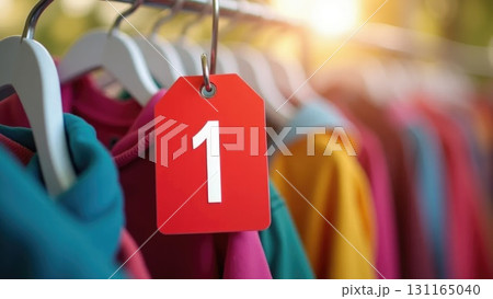 Colorful Plastic Coat Tag on Hanger, Fun Back-to-School Theme 131165040