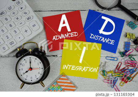 ADI Abbreviation of Advanced Distance Integration text phrase of business and financial concept ADI Abbreviation of Advanced Distance Integration text phrase of business and financial concept 131165304