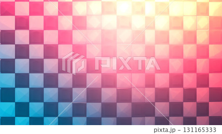The image shows a checkered-patterned background in soft pastel hues, with a distressed texture and a vintage, geometric aesthetic. The image shows a checkered-patterned background in soft pastel hues, with a distressed texture and a vintage, geometric aesthetic. 131165333
