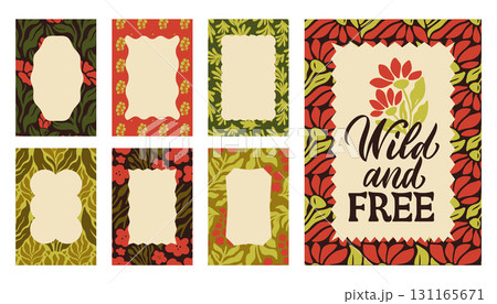 Retro Botanical Frames Collection. Hand-drawn Floral Borders and Vintage Patterns for Texts, Photos, etc Retro Botanical Frames Collection. Hand-drawn Floral Borders and Vintage Patterns for Texts, Photos, etc 131165671