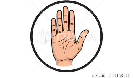 Stop Hand Gesture in a Circle 131168111