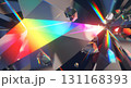 Abstract Colorful Crystal Prism Rainbow Light 131168393
