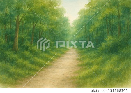 林道　砂利道　グラベルロード　水彩画 131168502