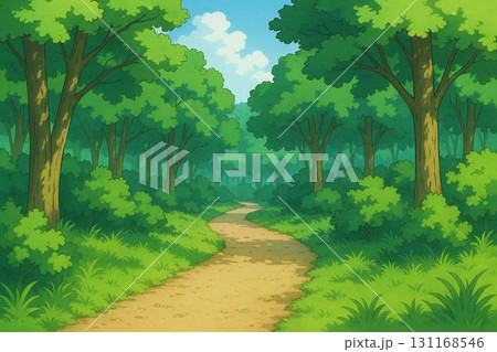 林道 砂利道 グラベルロード アニメ調 林道 砂利道 グラベルロード アニメ調 131168546