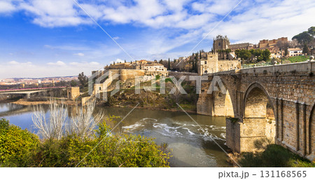 Toledo , Spain travel - view with famous bridge 131168565