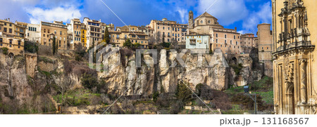Cuenca- medieval town hanging on rocks, Spain 131168567