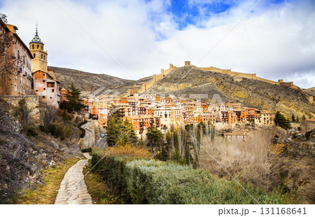 Albarracin  - medieval terracotte village in Aragon, Spain 131168641