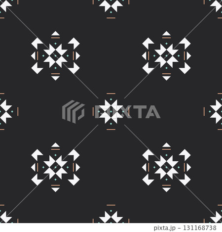 Seamless ethnic geometric pattern with tribal and cultural style, perfect for textile, fabric, wallpaper, and modern decorative backgrounds. 131168738