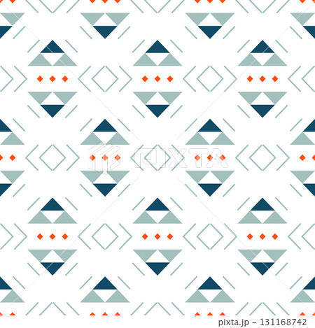 Seamless ethnic geometric pattern with tribal and cultural style, perfect for textile, fabric, wallpaper, and modern decorative backgrounds. 131168742