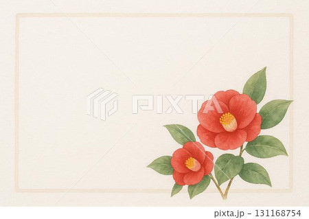 ポストカード　椿の花 131168754