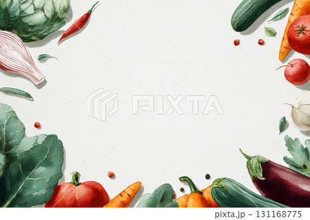 色々な野菜が並んだフレーム 色々な野菜が並んだフレーム 131168775