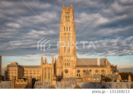 Morning Sun Shining on Riverside Church in New York City 131169213