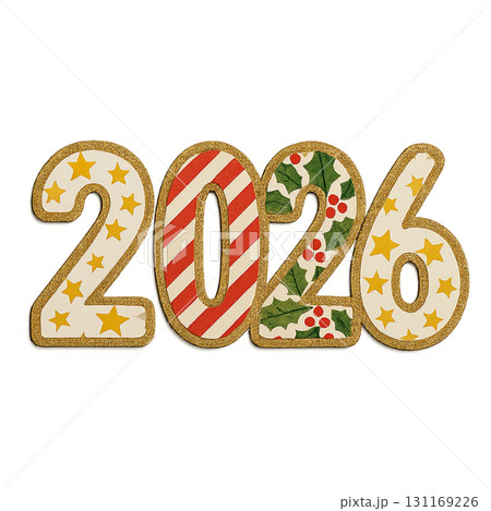 New year 2026 design with festive patterns on isolated transparent background 131169226