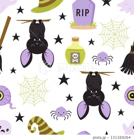 halloween seamless pattern with funny bat halloween seamless pattern with funny bat 131169264