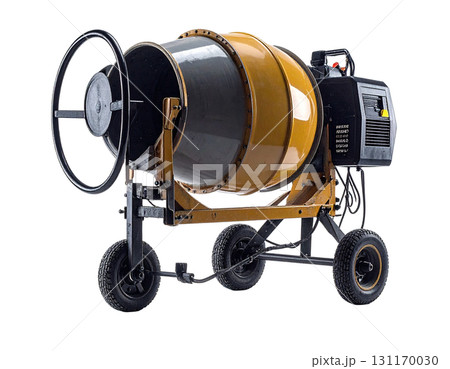 an electric concrete mixer isolated 131170030