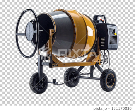 an electric concrete mixer isolated 131170030