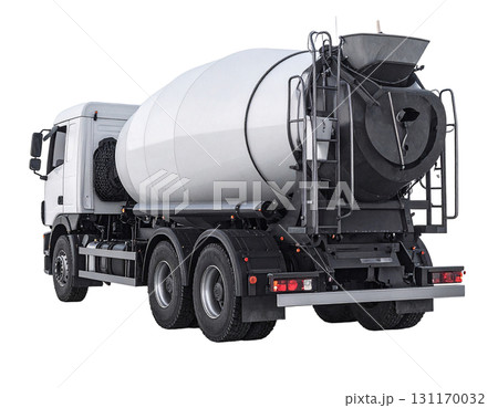 a concrete mixer truck isolated 131170032
