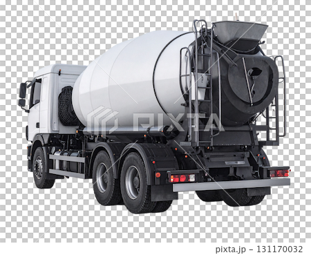 a concrete mixer truck isolated 131170032