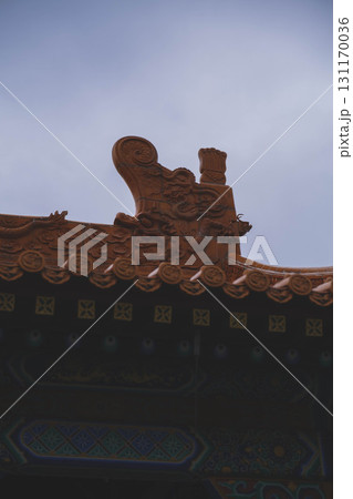 [中国庭園 燕趙園]中国の建物の屋根 131170036