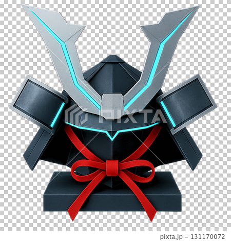 未來派頭盔裝飾男孩節摺紙插圖 131170072