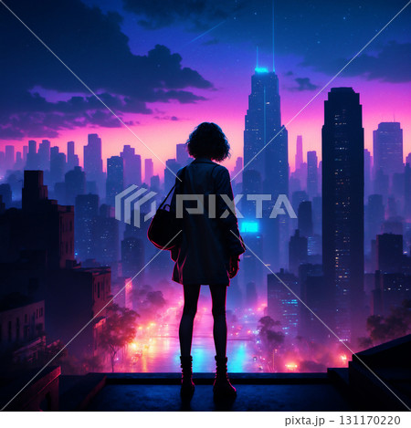 大都会に挑戦する人 AI生成素材 大都会に挑戦する人 AI生成素材 131170220