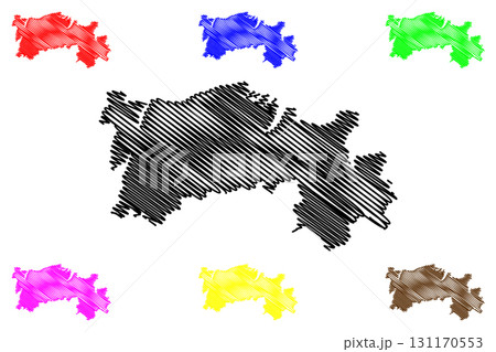 Salem district (Tamil Nadu State, Republic of India) map vector illustration, scribble sketch Salem map 131170553