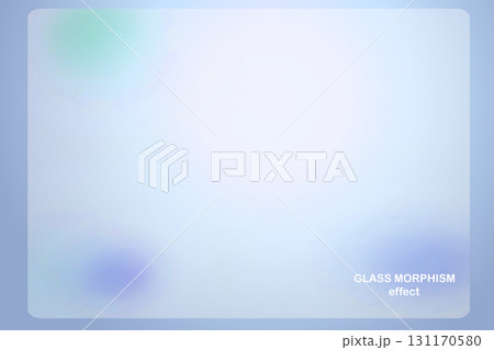 Modern background with glass morphism vector effect. Transparent glass card design. Glassmorphism trend style. Abstract banner with colored, white circles with blur and shadows. Vector illustration 131170580