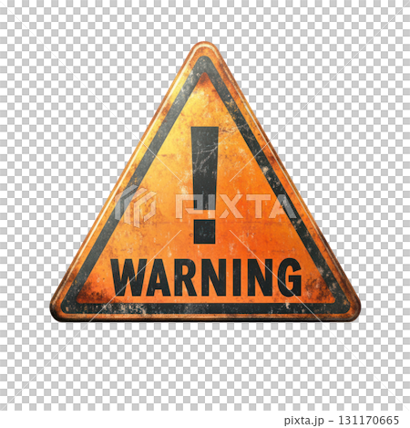 Warning sign with exclamation mark in bold letters on a textured background for safety alerts Warning sign with exclamation mark in bold letters on a textured background for safety alerts 131170665