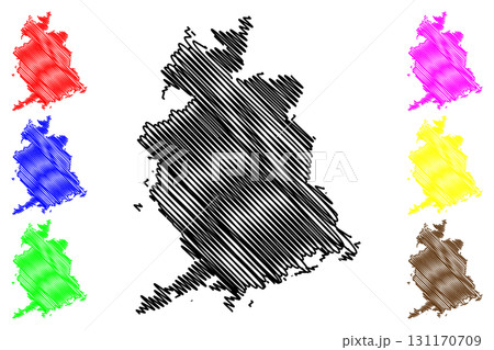 Satna district (Madhya Pradesh State, Rewa division, Republic of India) map vector illustration, scribble sketch Satna map 131170709